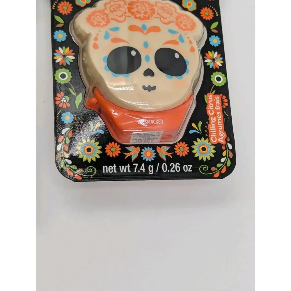 3 Pack Lip Smacker Balm Dia De Los Muertos 2 Blooberry Scary/1 Chilling Citrus